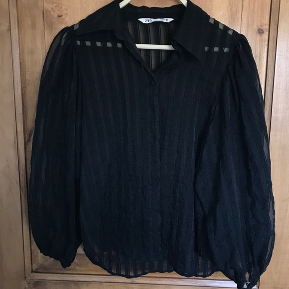 Zara Button Up Blouse - Picture 1 of 4